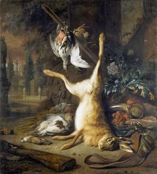 Still life with Dead Rabbit and Birds, 1681. Creator: Jan Weenix