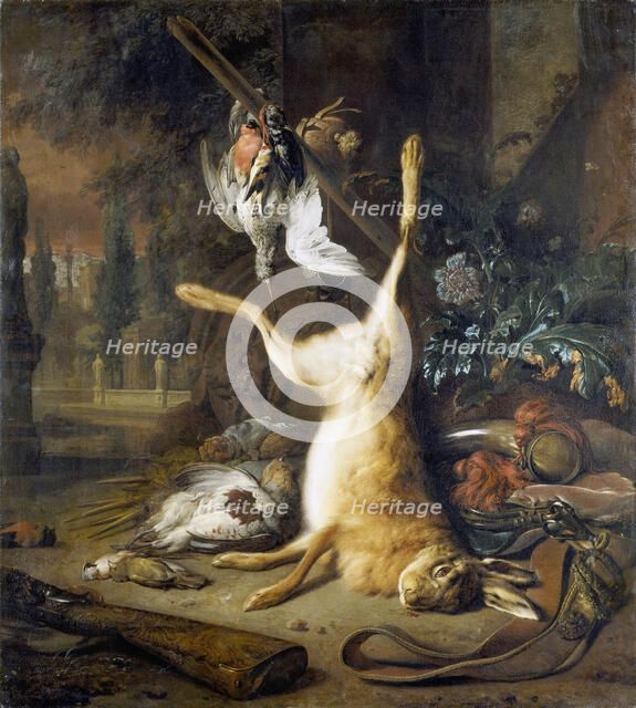 Still life with Dead Rabbit and Birds, 1681. Creator: Jan Weenix.