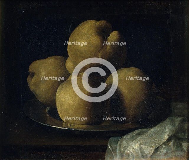 Still Life with Dish of Quince. Artist: Zurbarán, Francisco, de (1598-1664)