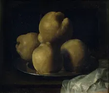 Still Life with Dish of Quince. Artist: Zurbarán, Francisco, de (1598-1664)