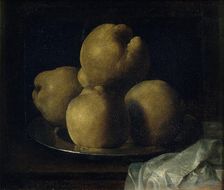 Still Life with Dish of Quince. Artist: Zurbarán, Francisco, de (1598-1664)