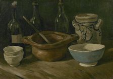 Still Life with Earthenware and Bottles, 1885. Creator: Gogh, Vincent, van (1853-1890)