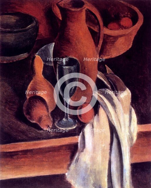 'Still Life with Earthenware Jug and White Napkin', 1912. Creator: Andre Derain.