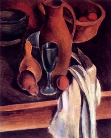 Still Life with Earthenware Jug and White Napkin 1912. Creator: Andre Derain