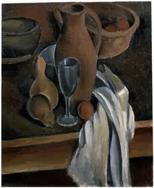 Still Life with Earthenware Jug and White Napkin c1912. Creator: Andre Derain