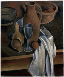 Still Life with Earthenware Jug and White Napkin c1912. Creator: Andre Derain