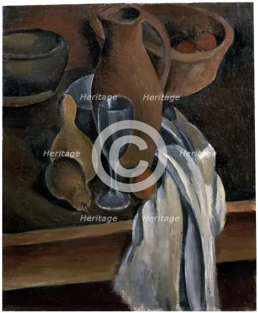'Still Life with Earthenware Jug and White Napkin', c1912.  Creator: Andre Derain.