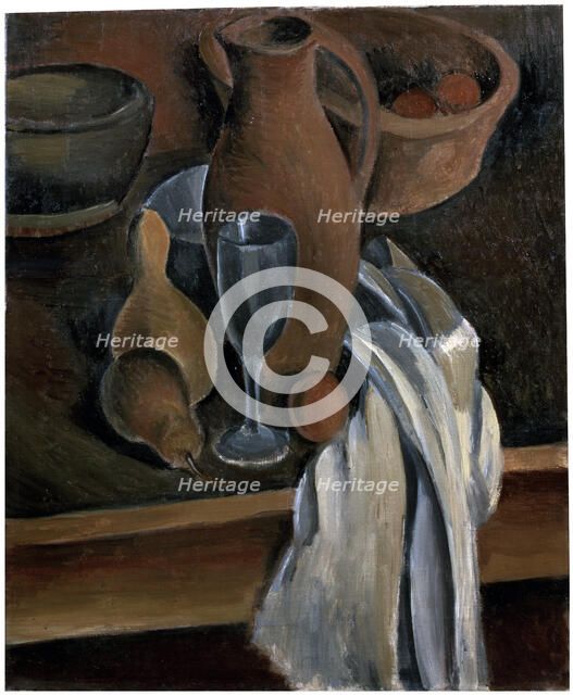 'Still Life with Earthenware Jug and White Napkin', c1912.  Creator: Andre Derain.