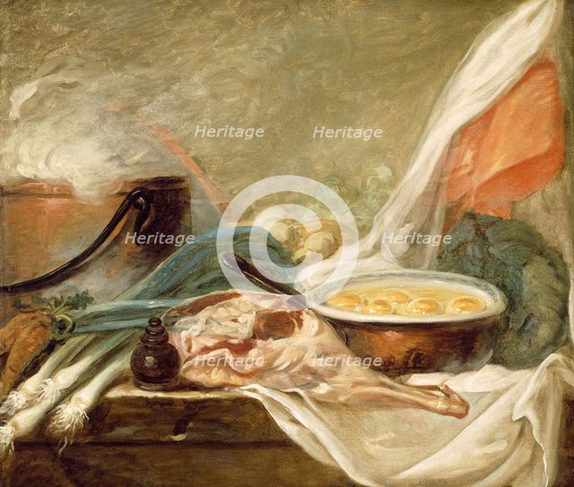 Still Life with Eggs and a Leg of Mutton, 1780/90. Creator: Unknown.