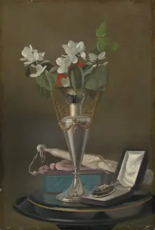 Still Life with Fan and Pendant, c. 1865/1875. Creator: Samuel Marsdon Brookes