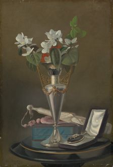 Still Life with Fan and Pendant, c. 1865/1875. Creator: Samuel Marsdon Brookes
