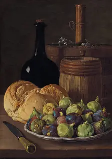 Still Life with Figs and Bread, c. 1770. Creator: Luis Meléndez