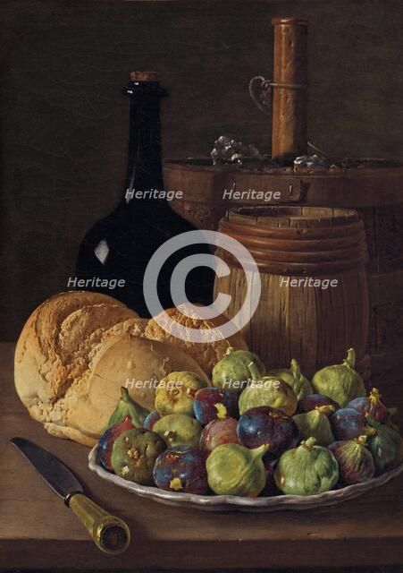 Still Life with Figs and Bread, c. 1770. Creator: Luis Meléndez.