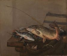Still life with fish, 1648-1672. Creator: Pieter van Noort