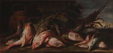 Still life with fish, 1654-1695. Creator: Giuseppe Recco