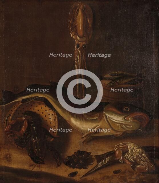 Still Life with Fish, 1625-1675. Creator: A van Doef.