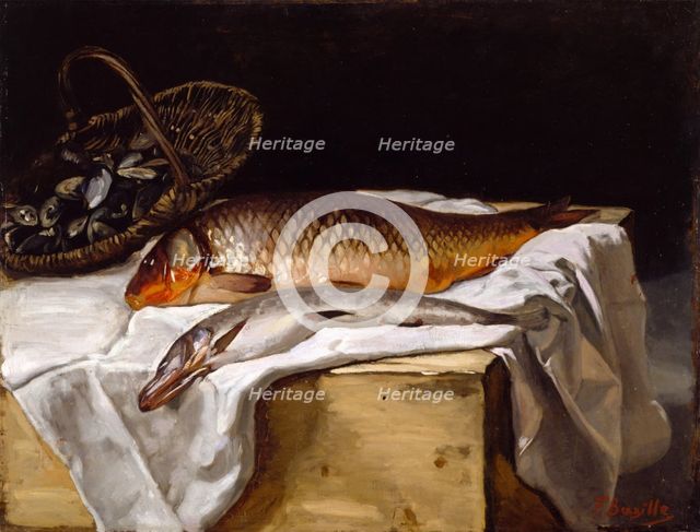Still Life with Fish, 1866. Creator: Frédéric Bazille.