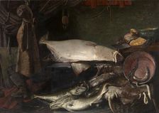 Still Life with Fish, 1888. Creator: Edouard Chappel