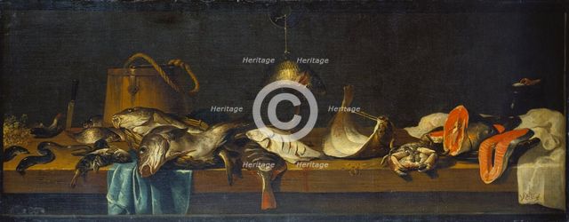 Still life with Fish on a Vending Counter, c1635-1640. Creator: Jacob Foppens van Es.