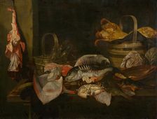 Still life with Fishes, 1660. Creator: Beijeren, Abraham Hendricksz, van (1620/21-1690)