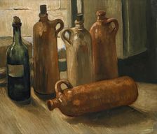 Still life with five bottles, 1884. Creator: Vincent van Gogh