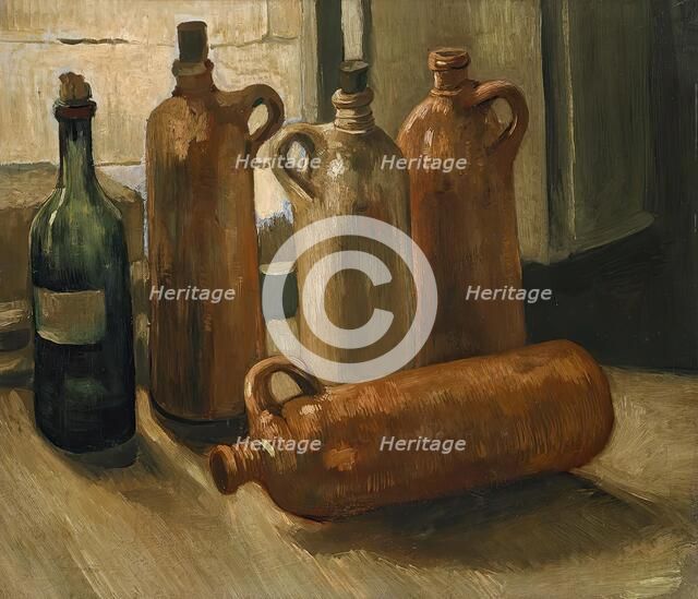 Still life with five bottles, 1884. Creator: Vincent van Gogh.