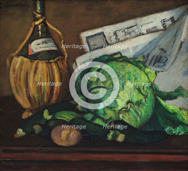 Still Life with Flask of Wine, c1930-1935. Creator: Marussig, Pietro (1879-1937).