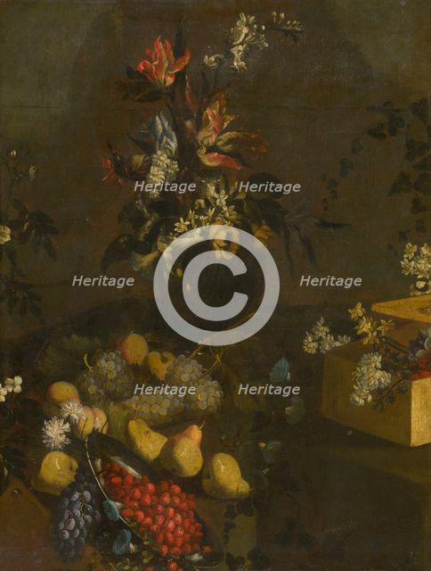 Still Life with Flower Bouquet and Fruit, 1702-1712. Creator: Unknown.
