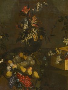Still Life with Flower Bouquet and Fruit, 1702-1712. Creator: Unknown