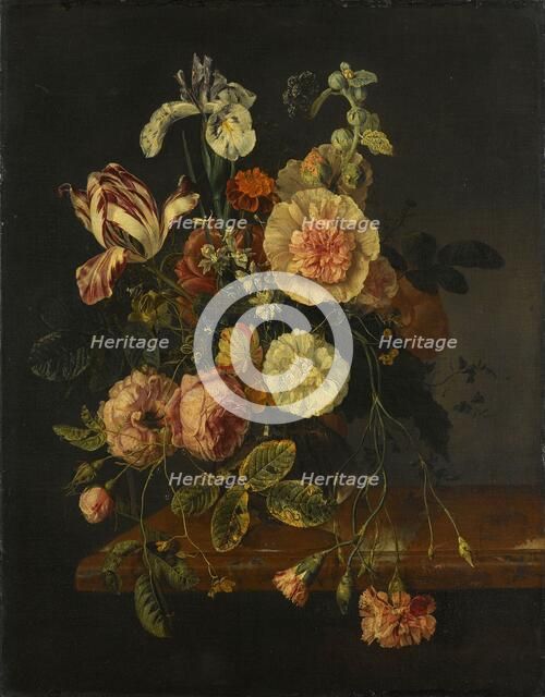 Still Life with Flowers, 1670-1727. Creator: Jacob van Walscapelle.
