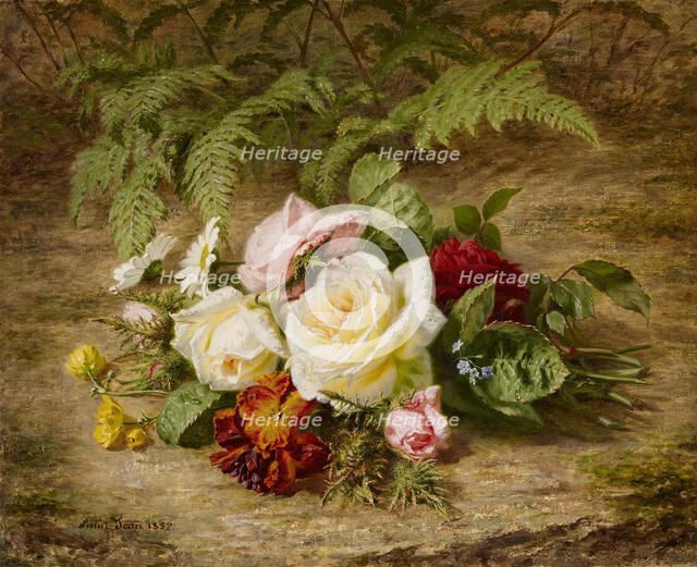 Still Life with Flowers, 1852. Creator: Simon Saint-Jean.