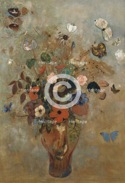 Still Life with Flowers, 1905. Creator: Odilon Redon.