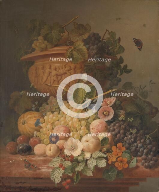 Still Life with Flowers and Fruit, 1824. Creator: Eelke Jelles Eelkema.