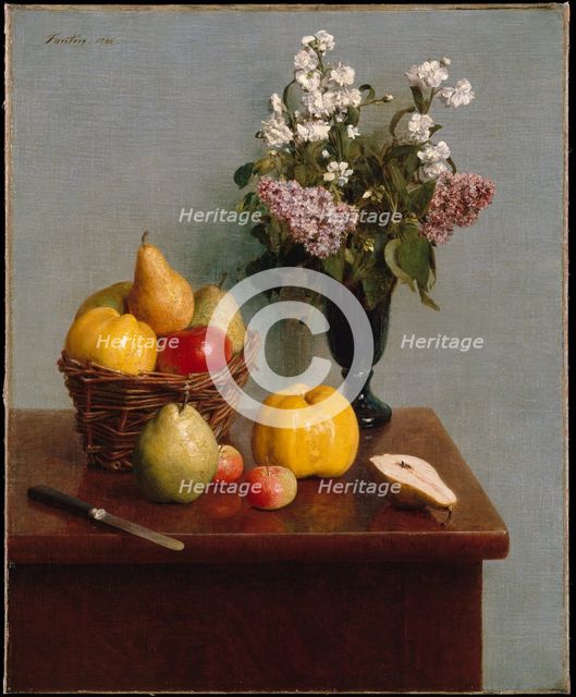 Still Life with Flowers and Fruit, 1866.