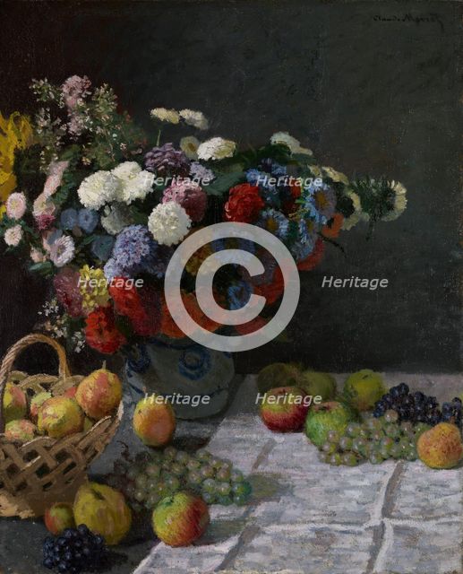 Still Life with Flowers and Fruit, 1869. Creator: Claude Monet.