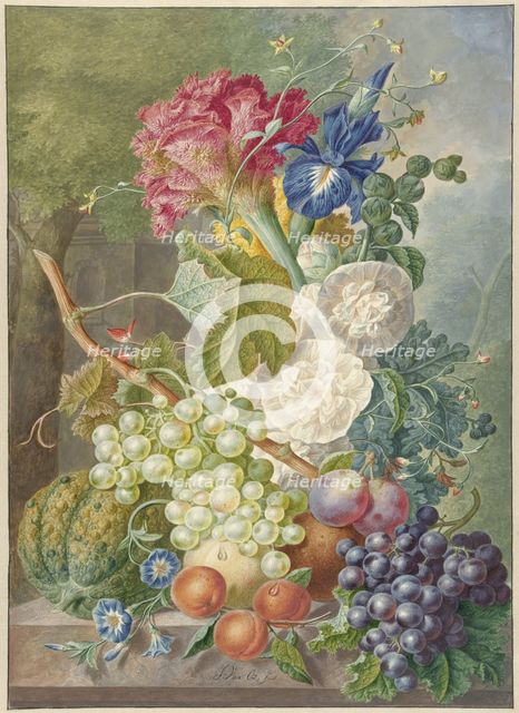 Still Life with Flowers and Fruit, c.1775-c.1800. Creator: Jan van Os.