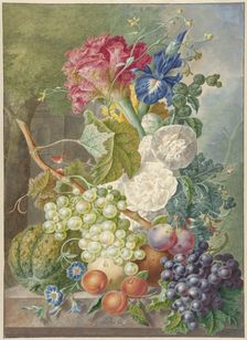 Still Life with Flowers and Fruit, c.1775-c.1800. Creator: Jan van Os