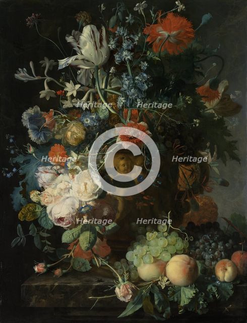 Still Life with Flowers and Fruit, c.1721. Creator: Jan van Huysum.