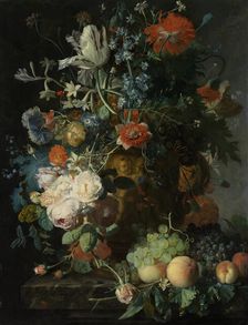Still Life with Flowers and Fruit, c.1721. Creator: Jan van Huysum