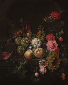 Still Life with Flowers and Fruit. Creator: Cornelis de Heem
