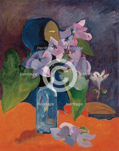 Still Life with Flowers and Idol, ca 1892.