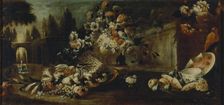 Still Life with Flowers and Parrot, 1700. Creator: Gasparo Lopez