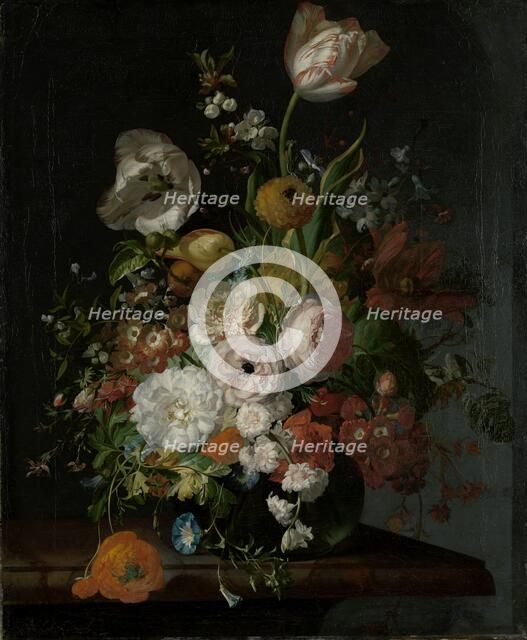 Still Life with Flowers in a Glass Vase, c.1690-c.1720. Creator: Rachel Ruysch.