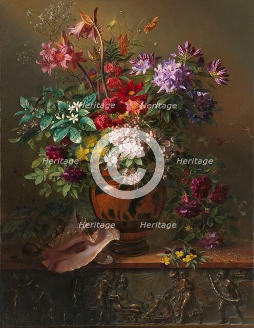 Still Life with Flowers in a Greek Vase: Allegory of Spring, 1817. Creator: Georgius Jacobus Johannes van Os.