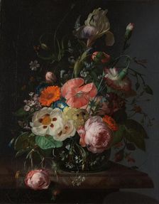Still Life with Flowers on a Marble Tabletop, 1716. Creator: Rachel Ruysch