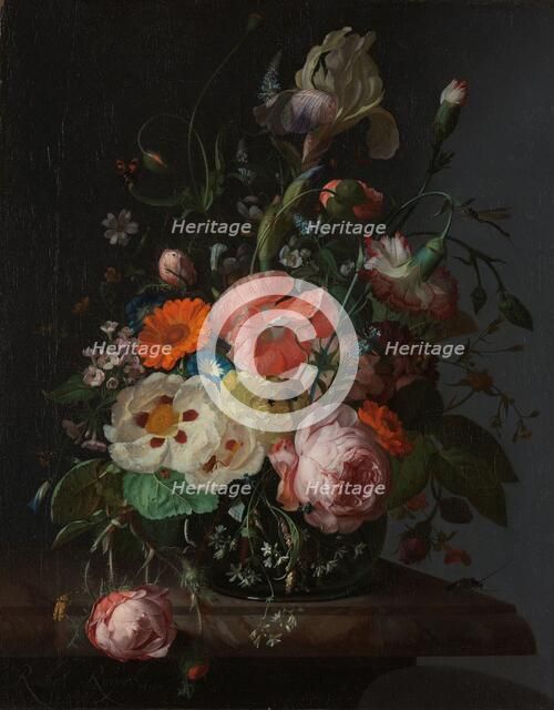 Still Life with Flowers on a Marble Tabletop, 1716. Creator: Rachel Ruysch.
