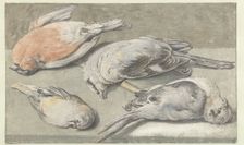 Still Life with Four Dead Birds, c.1640-c.1652. Creator: Elias Vonck