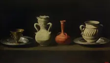Still Life with Four Vessels. Artist: Zurbarán, Francisco, de (1598-1664)