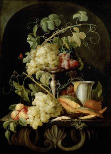 Still life with fruit , 1650-1660. Creator: Hecke, Jan van den (1620-1684)