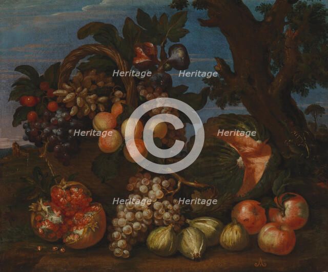 Still life with fruit, 1675-1720. Creator: Franz Werner von Tamm.